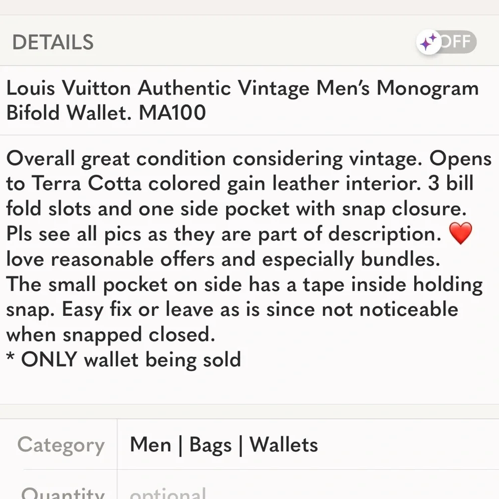 Louis Vuitton Authentic Vintage Monogram Bi Fold Wallet. MA165 - Picture 14 of 14
